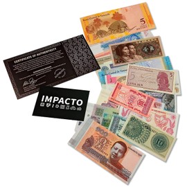 IMPACTO COLECCIONABLES 25 Banknotes from All the World - Banknotes World Currency Collection - Old Money with Certificate of Authenticity - Money Notes for Collectors & Curious Children - Banknote