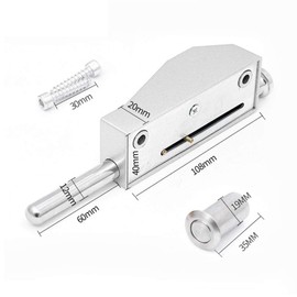 Door Pushbolt Multi-Purpose Door Bolt Safety Door Lock with 2 Keys for Revolving Doors, Pushing Doors, Sliding Doors, Wooden Doors, Aluminum Alloy Doors (Gold)