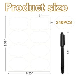 240Pcs Gift Tags Stickers,2'' x 3''Blank Sticker,Self-Adhesive White Labels for Essential Oil Bottle,Jars,Food Storage or Gift Decoration(White)