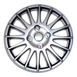 TuningPros WSC-611S15 Hubcaps Wheel Skin Cover 15-Inches Silver Set of 4