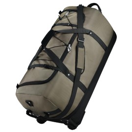 Rolling Duffle Bag with Wheels,110L/140L Expandable Soft-Sided Foldable Duffle Bag with 2 Rubber Wheels,Packable 32” Rolling Carry-On with Multi-Pockets & Compartments (Green)