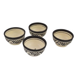Moroccan Handmade Serving Bowl Set of 4 Small Dipping Sauce Butter Olive Oil Multicolored