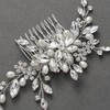 Silver Bride Wedding Hair Comb Pearl Bridal Hair Side Combs