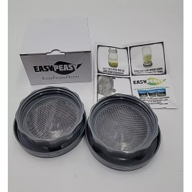easy peasy 2 Sprouting Lids Plastic Lid with Stainless Steel Screen By Easy Peasy