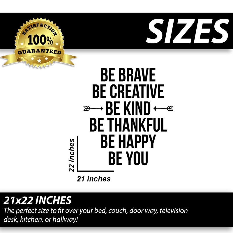 My Vinyl Story Be Brave Be Creative Inspirational Wall Decal