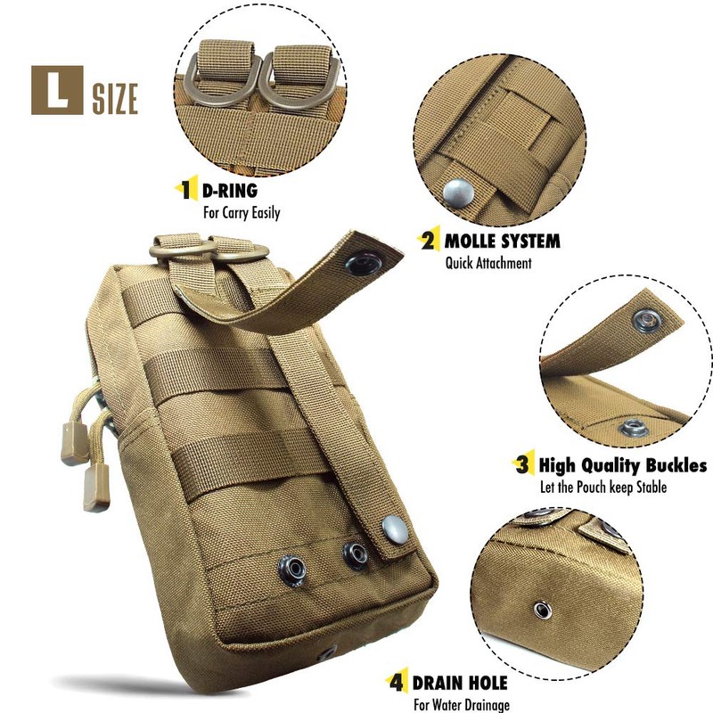 WYNEX 2 Pack Molle Pouches, Tactical EDC Utility Pouch Compact