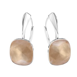 Hanging Earrings Silver 925 Rattle Clasp – Fashion Jewellery Earrings Real Silver for Women and Girls – Drop Earrings Ideal for Gifts for Women, Sterling Silver, Crystal