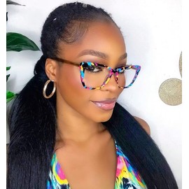 VOOGLAM Rectangle Blue Light Blocking Glasses for Women Anti UV Eyestrain Eyewear Colorful Sanchez GGA427035-04