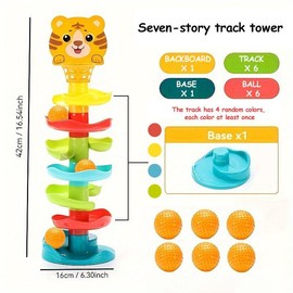Baby Ball Track Toy, 1 Set Colorful Sliding Tower Rotating Track Ball, Rolling Ball Toy, Early Education Rolling Ball Toy:_Multicolor_7 layers+6 balls