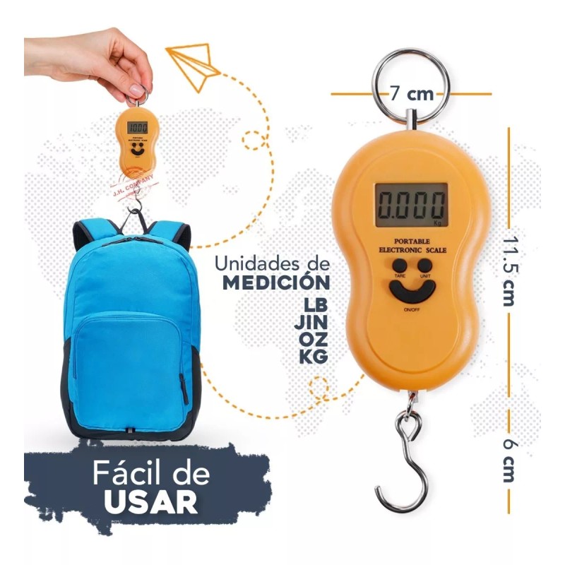 OEM Bascula Digital Portatil Colgante Gancho 50 Kg Equipaje