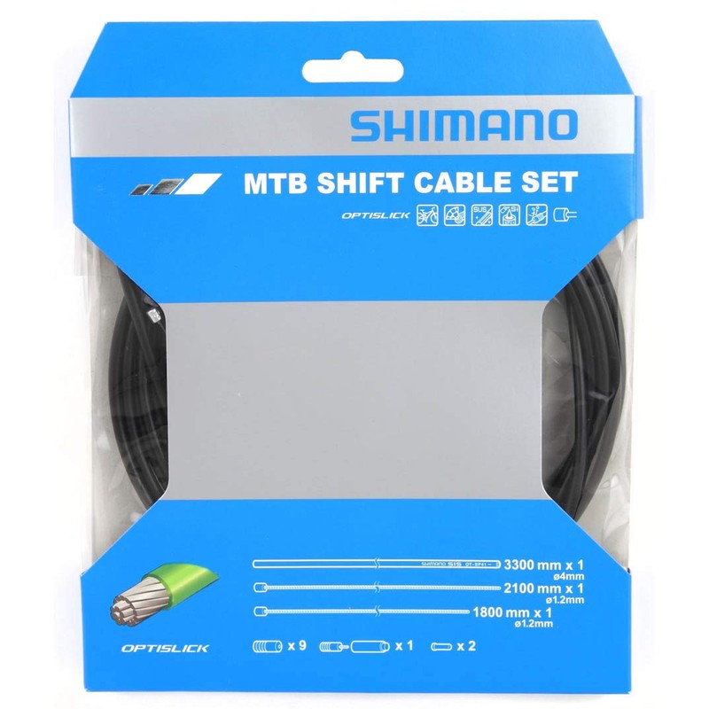 Shimano MTB Optislick Derailleur Cable and Housing Set, Black