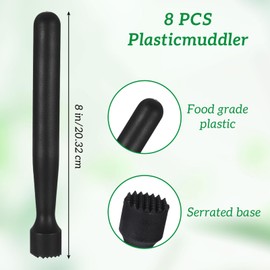 20 Pieces Muddler for Cocktails Plastic Bar Muddler Bulk 8 Inch Bar Accessories Tools Set for Home Ice Crusher Bartender Accessories Mojito Fruit Drink