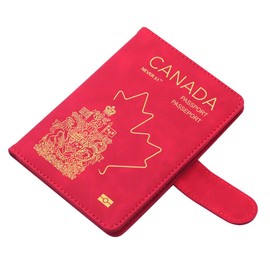 Alantino RFID Blocking Passport Holder - PU Leather Travel Passport Wallet & Organizer with Magnetic Closure – Compact Passport Cover for Men & Women (Red)