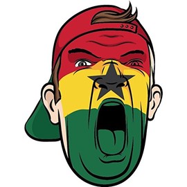 Zirni Ghana Football Fan National Flag Face World Cup Soccer Sticker Decal Design