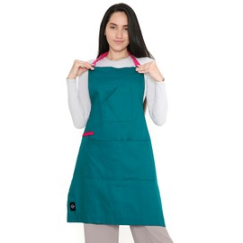 Encasa XO Adjustable Kitchen Cotton Apron With Pockets & Towel Holder Of Size 68x85 cm (Azul Blue) for Men & Women Chefs For Cooking & Baking in Home, Restaurants & Barbeque