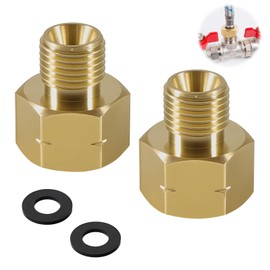 tiyiyok Pack of 2 Gas Adapters, Gas Connection Adapter 3/8 Inch to 1/4 Inch, Gas Hose Adapter for Tight Connections, Gas Quick Coupling Universal, Suitable for Heating, Cooking and Camping