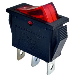 Replace 3 pin 2 Position Red Lighted Rocker Switch for Desktop Grinder,Electric Fireplaces,Neon Lamp,Household appliances,Lawn Mower,Snowblower