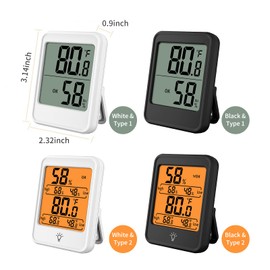 Indoor Hygrometer Thermometer Large Screen Display Desk Wall Magnetic Electronic Temperature Humidity Meters with Bracket for Home Greenhouse Cellar