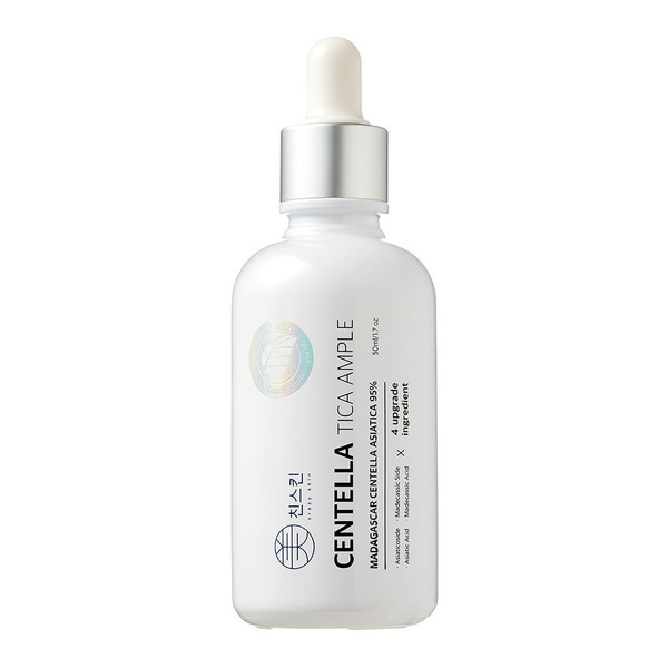[CRAZYSKIN] Centella Tica Ample/Ampoule 1.7 fl. oz. (50ml) - Natural Ingredients for Damaged, Troubled & Sensitive Skin, Redness Relief, Madecassic Acid Facial Serum Made in Korea