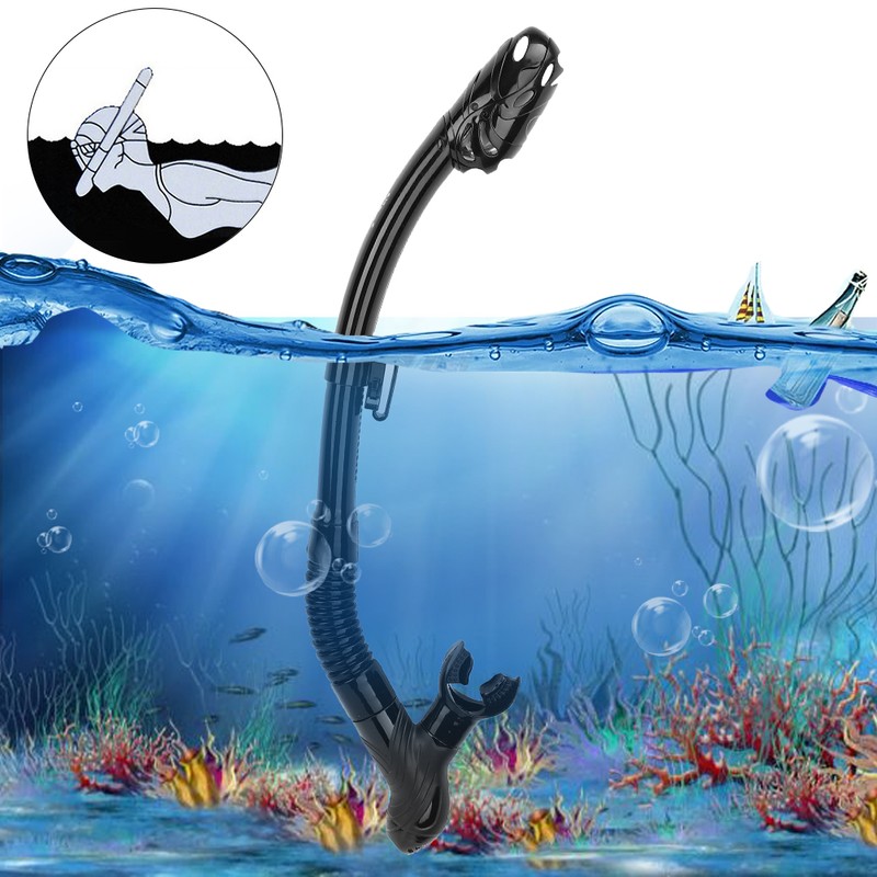 Whale Diving Breathing Tube Hose Professional Dry Underwater Snorkeling EquipmentBlack
