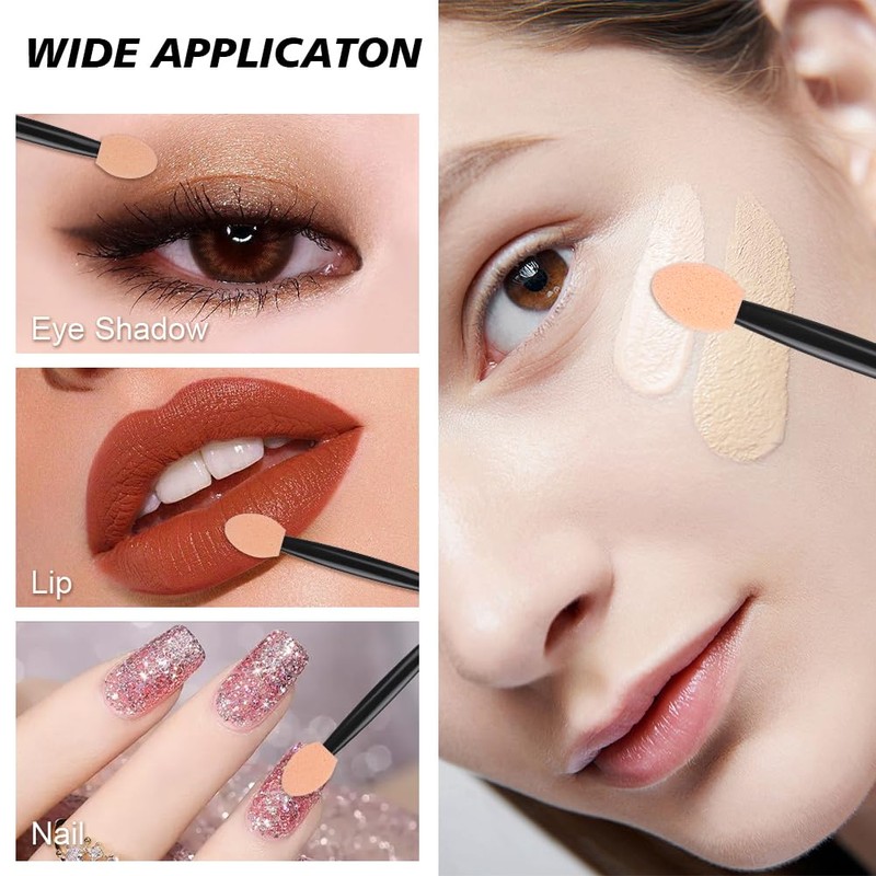 LOPHE Sponge Eyeshadow Brush, 50 Stück Mini Lidschatten Applikator, Lidschatten