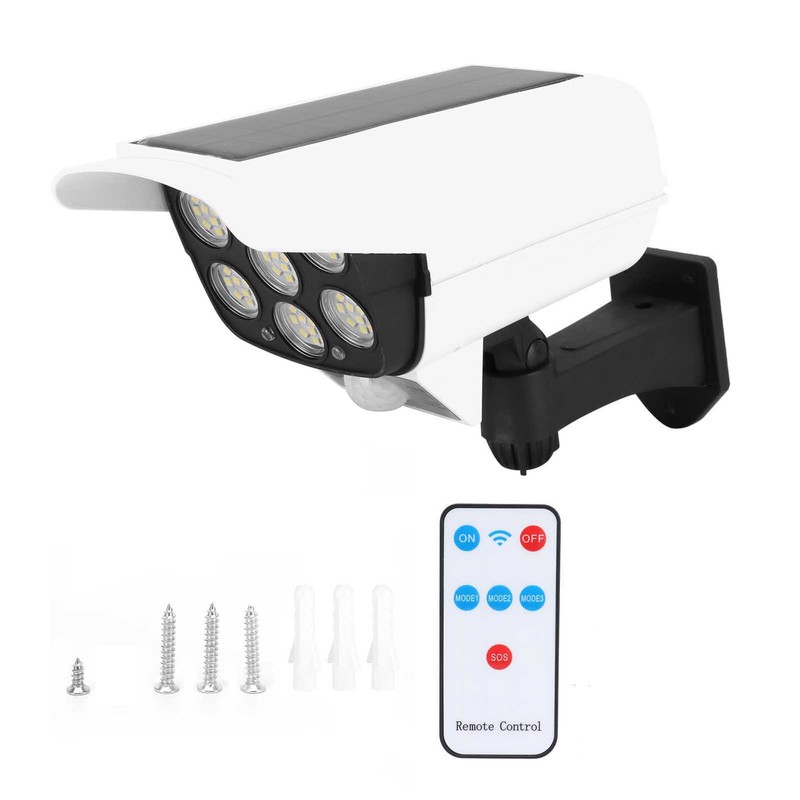 Solar LED Wall Light Simulated Camera Induction Lamp Remote Control