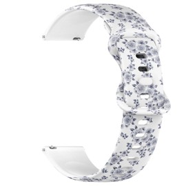 Compatible with Garmin Forerunner 255/255 Music, 265, 745, Venu 2, Venu 3, Vivoactive 4, 22mm Replacement Sport Watch Band (Elegance Floral 3) Silicone Soft Strap Bracelet