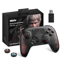 8Bitdo Ultimate 2C Wireless Controller for Windows PC/Android, Hall Effect Joysticks and Hall Triggers, No Drift, 1000Hz Polling Rate, Remappable L4/R4 Bumpers - Black Myth: Wukong