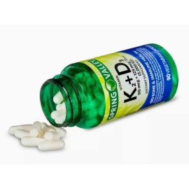 Frasco Vitamina K2  D3 con 90 Cpsulas Veganas Spring Valley Premium Sin sabor Ayuda A Aumentar La Fortaleza sea Puede Ayudar A Prevenir La...         