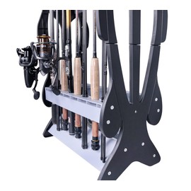 16 Fishing Rod Holder Storage Rack, Fishing Pole Stand Garage Organizer Holds Any Type of Rod or Hiking Sticks Keep It Steady