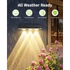 Solar Fence Lights Outdoor 12 Pack Upgraded High Brightness 3