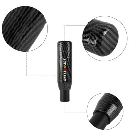 Unbranded Universal JDM RALLIART Carbon Fiber Aluminum Automatic Gear Stick Shift Knob 13c