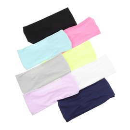 Baluue 8pcs Professional Sweat Bands for Yoga and Sports Absorbent Hair Headbands for Running Fitness and Gym Use Non- Design for Men and Women