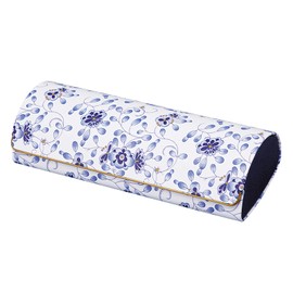 Narumi NA-1 Pearl Glasses Case, White, Hard, Magnetic, Floral Pattern