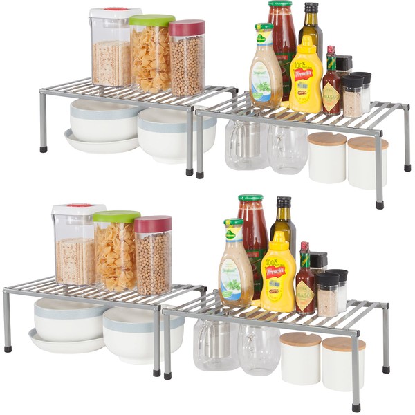 STORAGE MANIAC Set of 4 Kitchen Rack, Expandable Kitchen Storage