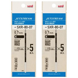 Mitsubishi Pencil Ballpoint Pen Refill, Black, Jet Stream, Multi-Color Multifunctional, SXR-80-07, 0.03 inch (0.7 mm) SXR8007K5P.24