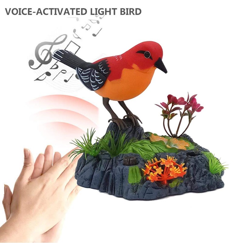 Singing Chirping Bird Electronic Talking Repeating Parrot Electric Animal Toy