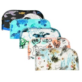 Gina's soft cloth shop 1 Ply Printed Flannel 8x8 Inches Set of 5 Sea Lovers- Proudly Made in the USA!