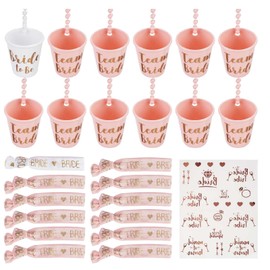 Hen Party Accessories, Hen Party Shot Glasses Necklace and Bride Tribe Wristband Kit, Party Decoration for Wedding Bridal Shower Bachelorette Party (25PCS)