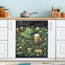 senya Dishwasher Magnet Cover Panel for The Front St. Patrick's Day Green Theme Dish Washer Door Sticker