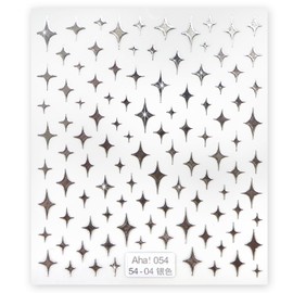 Nail Seal, Glitter, Large, Silver, Nail Stickers, Nail Art, Self Nail Decoration, 1 Sheet Included, Sparkling Puffy Round NAS-006