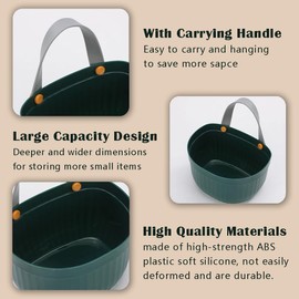 Haoh Pack of 3 Hanging Baskets Wall Hanging Storage Baskets Waterproof Hanging Wall Mounted Organiser with S Handle and J Hook for Small Items Key Flower Pot