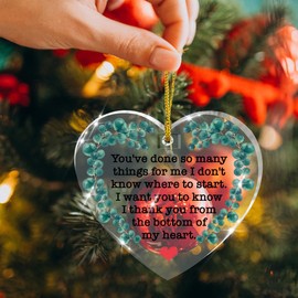 Thank You Gifts, Appreciation Ornament Thank You Gifts for Friends Teacher Coworker Nurse Mom Dad, Christmas Ornament Acrylic Ornaments Keepsake Gifts for Graduation Retirement Farewell New Job