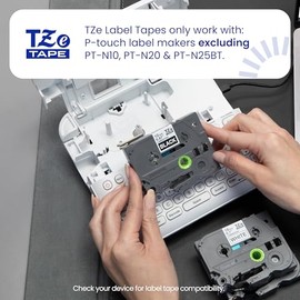 Brother - Cinta P-Touch TZE-131 original, cinta P-Touch laminada estándar de 1,2 cm, color negro sobre transparente, perfecta para uso en interiores o exteriores, resistente al agua, 26.2 pies (8 m),