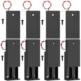 MKBKLLJY 8Pcs 2 AA Battery Holder with Switch,2 x 1.5V AA Battery Holder Case, with On/Off Switch,Wire Leads and Mounting Screws, for DIY and dc Equipment