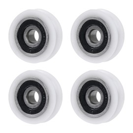 CNBTR 3mm Width 1.5mm Depth U Groove Plastic Wheel Steel Bearing Guide Roller Rooler for Maximum Load 35kg Pack of 4