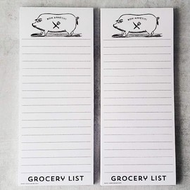 Nancy Nikko Bon Appetit Pig Refrigerator Notepads Grocery List - Set of Two Pads