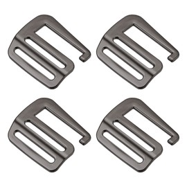 sourcing map Metal Webbing Strap 1.26 Inches 32 mm G-Hook Sliding Buckle for Backpack Dark Grey Pack of 4, Fonce Gris