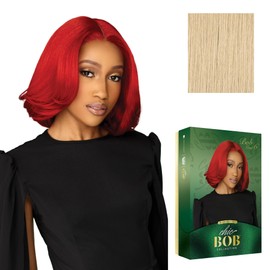 Sensationnel Chicbob Lace Frontwig - Bob Unit 6 Face Framing Glueless Wig Wide 5 Inch Deep Part Synthetic Preplucked Hairline (BEIGEBLONDE)