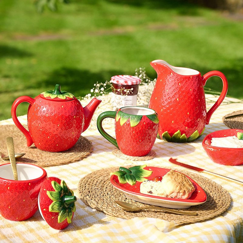 Widdop Cottage Garden Ceramic Strawberry Themed Dinnerware - Strawberry Jug